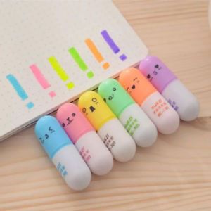 6Pcs/set Mini For Cute Stationery Highlighter Pen Supplies Writing School Office