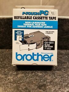 Brother P-Touch  Cassette Tape  Black Lettering on Clear Tape. UPC -012502051886
