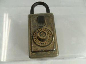 Vintage Supra-C Realtor Brass Combination Lock  Box-Works.   (*24*)