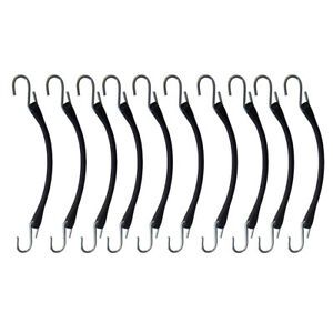 Lot of (10) 9&#034; Heavy Duty Rubber Tarp Straps Tie-Down/Bungee Cords w/ S-Hooks