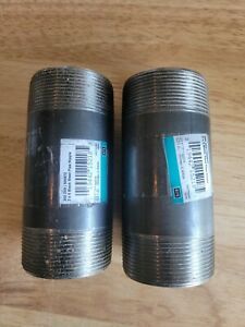 Lot of 2 - Steel Pipe Nipple in Black 2x5&#034; by LDR INDUSTRIES, INC