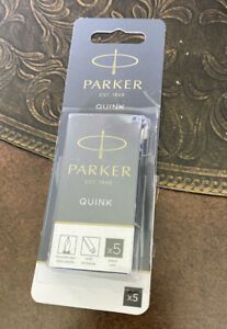 Parker Quink Fountain Pen Refill 5 Black Refill Recharge Made In France