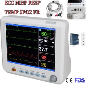 8&#039;&#039; Portable Medical Patient Monitor Machine Vital Sign ECG,NIBP,SPO2,TEMP,PR