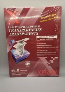 Transparencies, Clear by Xerox, 8.5&#034; by 11&#034;, 100 Sheets, XER3R3108, NEW