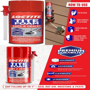 Loctite TITE FOAM Insulating Foam Sealant, Gaps &amp; Cracks, 12-Ounce Can (Packagin