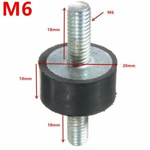 4pcs Anti Vibration Rubber Bobbin Mounts 20mm D x 10mm Long M6 carboatkart #S24