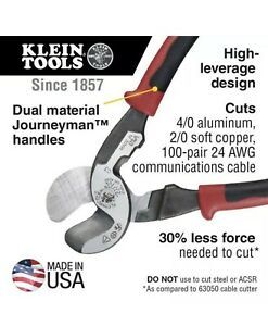Klein Tool Journeyman High-Leverage Cable Cutter and Stripper USA Made $39 list