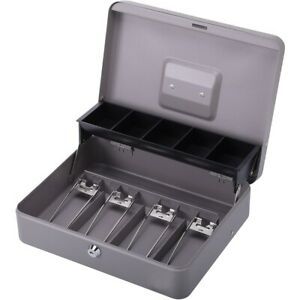Sparco Controller Cash Box - 5 Coin - Gray - 3.4&#034; Height x 11.4&#034; Width x 7.5&#034;