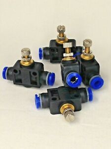 5 pcs Tube Speed Control Quick Connector Pneumatic Push In Fitting 6mm to 6mm