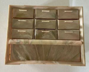 Vintage Akro-Mills 10 Drawer Plastic Storage Cabinet Pink Marble Swirl PM-15