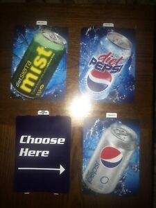 ONE DIXIE NARCO 501E &amp; 276HV SODA VENDING MACHINE CAN VEND LABEL PEPSI MIST