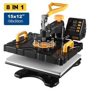 8 In 1 Digital T-Shirt Heat Press Machine Sublimation for Mug Plate Hat Printer