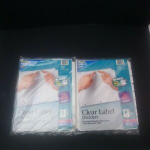 NEW Avery 11437 Clear Lable Dividers 2 Packages