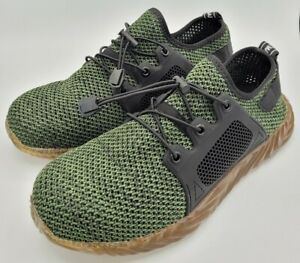 THE INVINCIBLE STEEL TOE WORK SHOE DEFENDER 703 GREEN MENS 9 M NEW