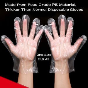 10000pcs Clear Single-Use Plastic Poly PE Gloves Powder Free Safety Food Service