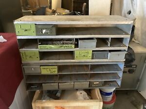 Vintage Equipto 36 Drawer Industrial Metal Storage Parts Cabinet Dividers