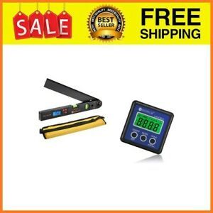 Digital Level Box Angle Gauge + Aluminum Digital Angle Finder 0-225°