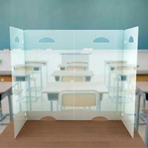 Sneeze Guard Desk Shield PPE - Plastic Divider Screen for Desk, Table or