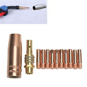 12x MB 15AK MIG/MAG Welding Contact 0.8x25mm M6 Gas Nozzle Tip Holder Set Kits