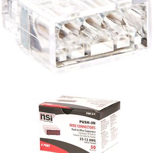 NSi Industries, LLC Easy-Twist Push-In Wire Connector, 4 Wires, Clear (Box of...
