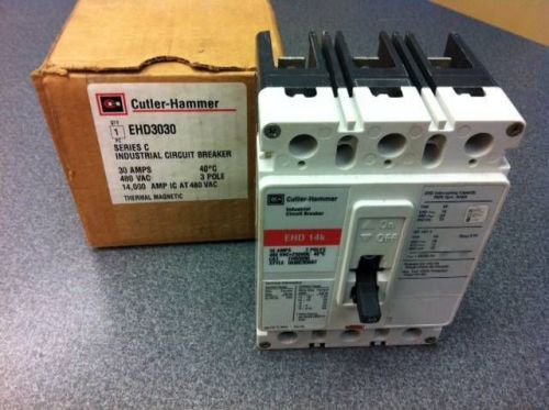 Cutler hammer ehd3030 molded case circuit breaker 30 amp 3 pole 480vac *nib* for sale
