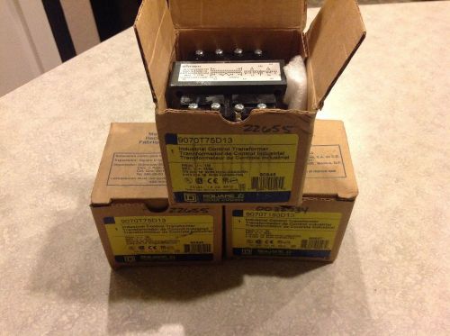 Square d 9070t75d13 and 9070t150d13 control transformer 90545 .075kva for sale