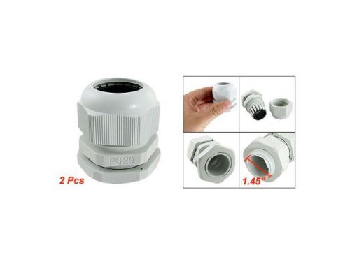 2 Pcs White Plastic PG29 Waterproof IP67 Cable Glands