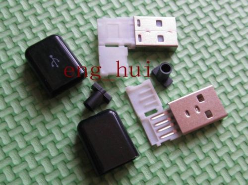 USB A 2.0 Type-A Plug 4 Pin Male Adapter Connector with Plastic 5 pcs New