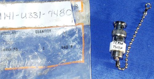 Itt pomona 3840-75 bnc resistor termination plug 75 ohm 1/2 watt for sale