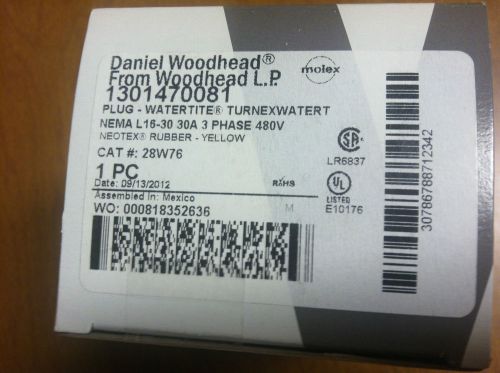 NIB Woodhead 28W76 male plugs 30 amp 480 3 phase  NEMA L16-30