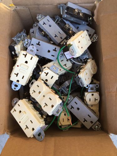Huge lot of loose Outlets, GFCI Switch Receptacle - Hubbel, Legrand - New