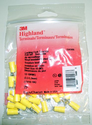 25 3m lfv10-10q locking fork terminal yellow 12-10 awg for sale