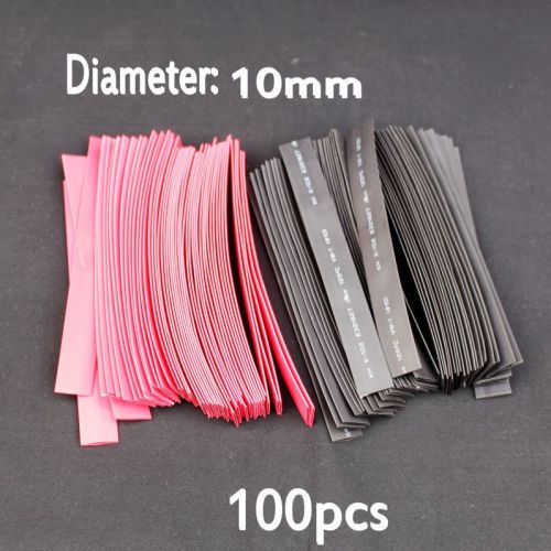 100pcs 6 &#034;wire wrap assortment red +  black heat shrinkable shrink tube  sleeves for sale