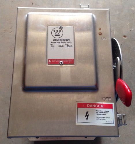 New westinghouse stainless steel  #whfn321 heavy duty disconnect switch for sale