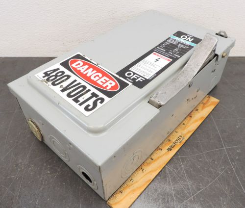 Siemens f352 safety switch fused disconnect 3-pole 60 amp 480 vac 3-ph used 001 for sale