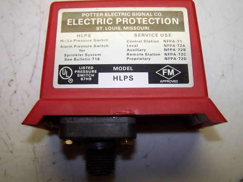 NEW POTTER ELECTRIC SIGNAL COMPANY HLPS HIGH LOW PRESSURE SWITCH POTTER HLPS