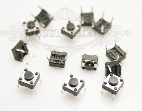 New 100pieces through-hole tactile push button switch momentary tact 6x6x5mm dip for sale