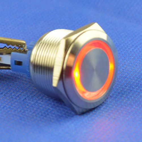 Waterproof 22mm orange led circle momentary push button switch dc 12 angel eye for sale