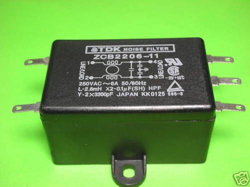 4pcs TDK AC Noise Filter 110V 220V 6A ZCB2206-11 Power line
