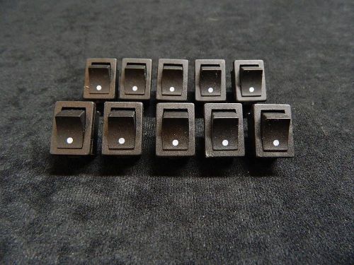 10 pack mini on off rocker switch 12 v 10 amp 2 pin toggle ec-1210 1/2 3/4 hole for sale