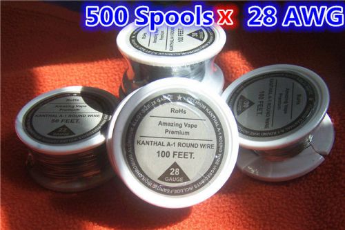 500 Spools x 100 feet Kanthal Wire 28 Gauge AWG,(0.32mm) A1 Round Resistance .