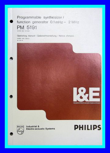 Philips PM5191 Programmable Function Generator User Manual Guide, Paper Manual