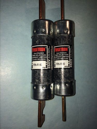 Lot of 2 cooper bussmann frn-r-90 amp fuses 250vac/dc rk5 dual rejection new for sale