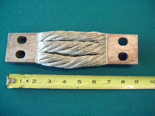 ONE - NEW - TINNED COPPER BRAIDED STRAP - BONDING, GROUNDING, CONNECTING BUS