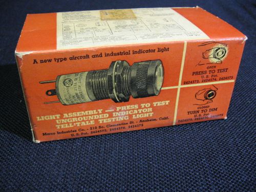 NOS Vintage lot of 6 Marco Press to Test Aircraft Light Assembly Original Box