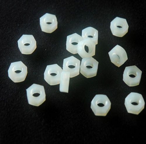 M3 nylon hex nuts plastic accord with rohs  50pcs for sale