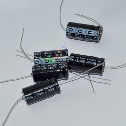 5pc 450v 10uf 105c new long copper leads axial electrolytic capacitors tube amps for sale