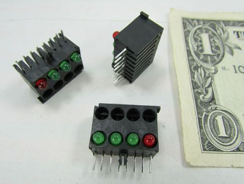 Lot 10 Mounted LED Light Bars 1 Red 3 Green Megery Circuit Board Through Hole