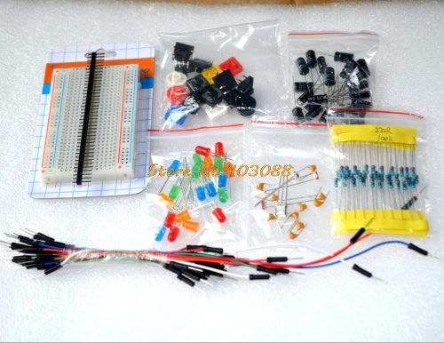 Electronic Kit Breadboard Cable Resistor Capacitor LED Potentiometer for Arduino