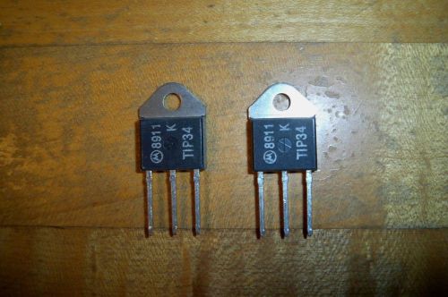 Lot of 2 TIP34 transistors: Motorola, PNP SILICON POWER, TO-218 PACKAGE